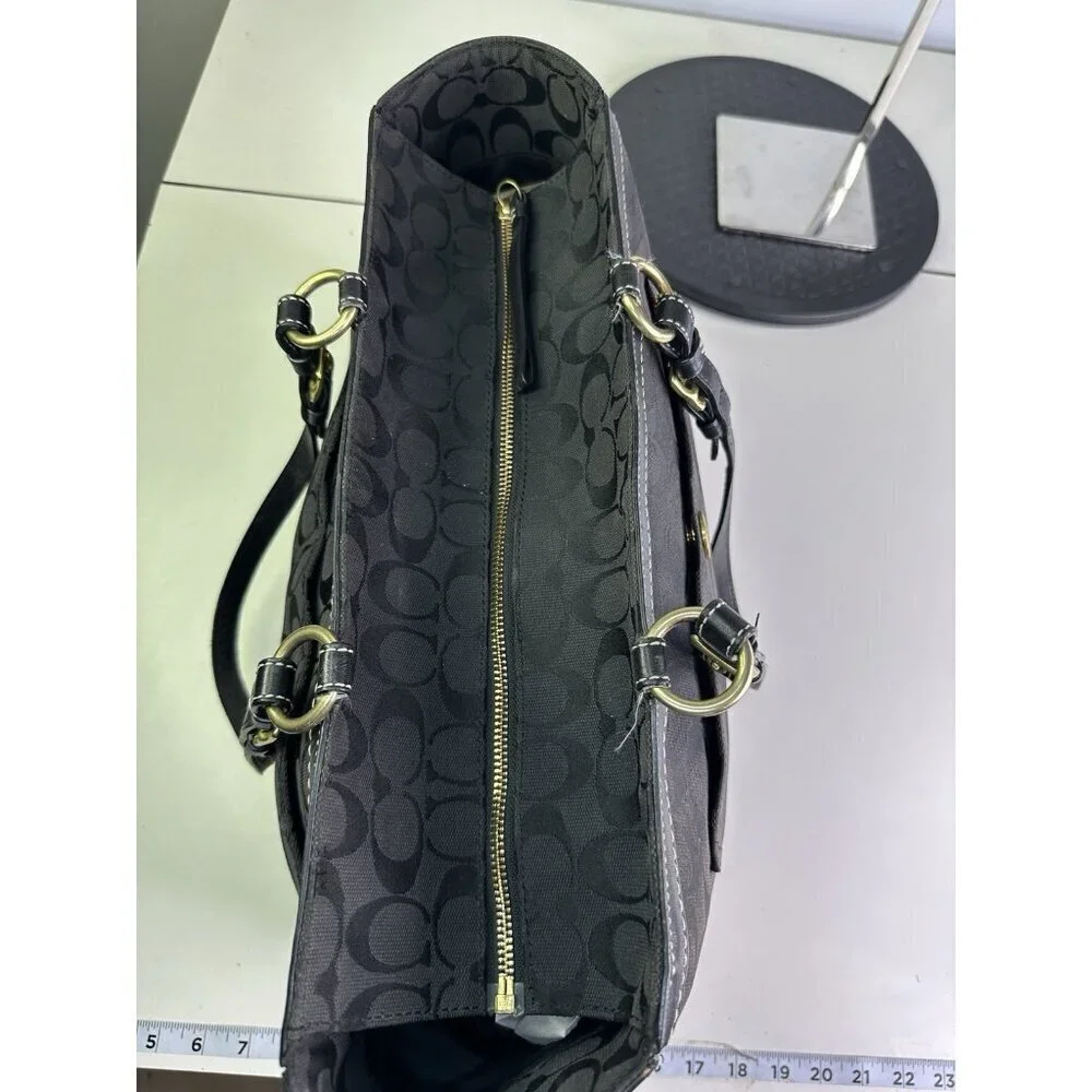 Coach Oversized Shoulder Bag Diaper Bag Brown Model 10841 Black